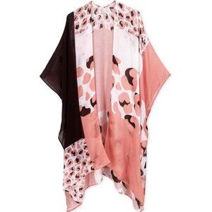 Women's Kimono Swimsuit Coverups Pink Leopard